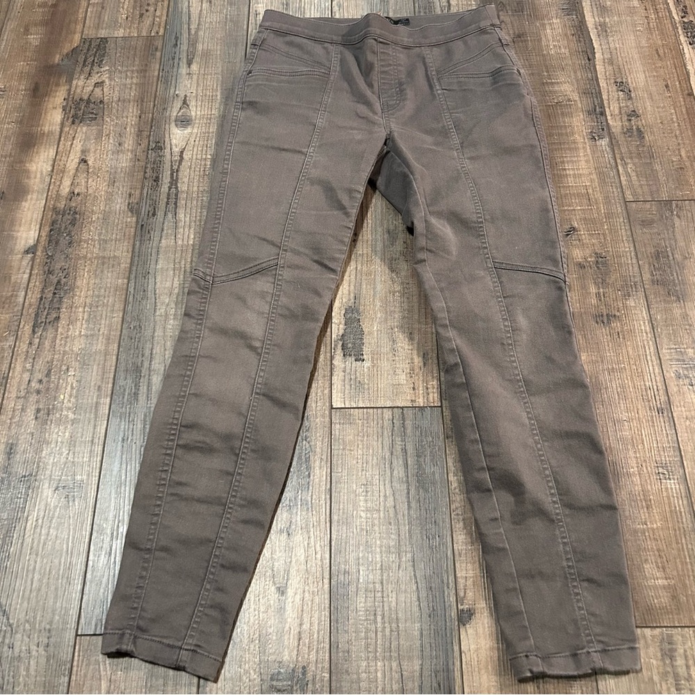 Prana Jordy Jegging Pants Organic Cotton Grey ‎ Size 6/28 Elastic Waist Stretch